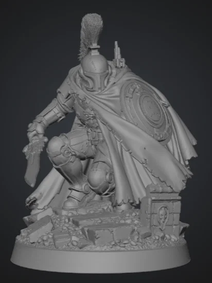 Mô hình Hiệp sĩ Elite Oath-Sworn Bastion quỳ với Kiếm và Khiên - Image 1
