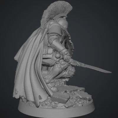 Mô hình Hiệp sĩ Elite Oath-Sworn Bastion quỳ với Kiếm và Khiên