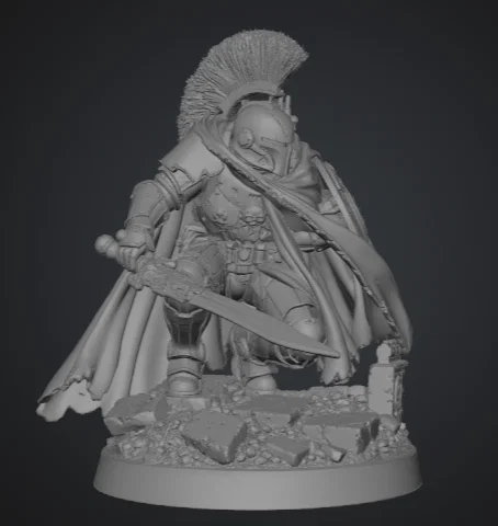 Mô hình Hiệp sĩ Elite Oath-Sworn Bastion quỳ với Kiếm và Khiên - Image 3