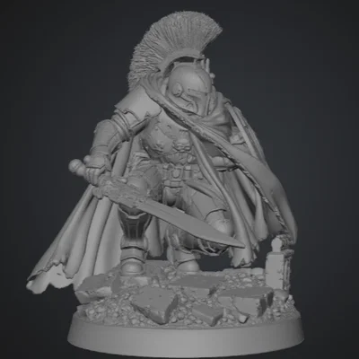 Mô hình Hiệp sĩ Elite Oath-Sworn Bastion quỳ với Kiếm và Khiên