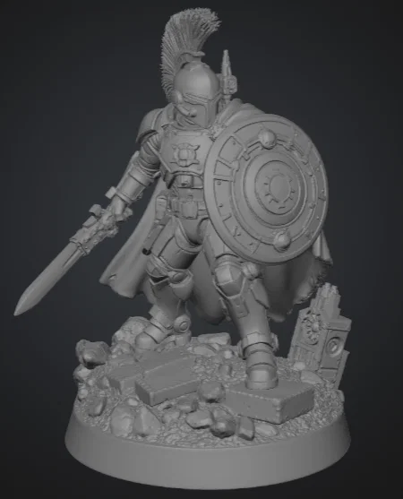 Hiệp sĩ Oath‑Sworn Bastion tinh nhuệ thủ thế với Kiếm và Khiên - Image 1