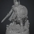 Hiệp sĩ Oath‑Sworn Bastion tinh nhuệ thủ thế với Kiếm và Khiên - Thumbnail 1