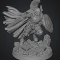 Mô hình hiệp sĩ tinh nhuệ Oath‑Sworn Bastion chạy cùng kiếm và khiên - Thumbnail 1