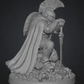 Mô hình Hiệp sĩ Bastion Oath-Sworn quỳ cầu nguyện cùng Kiếm và Khiên - Thumbnail 2