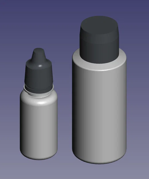 Mô hình CAD chai sơn Vallejo 18ml và 60ml - Image 1