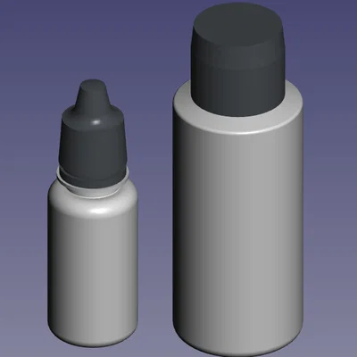Mô hình CAD chai sơn Vallejo 18ml và 60ml