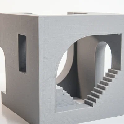 Mô hình kiến trúc điêu khắc Abstract Stair C (In 3D)