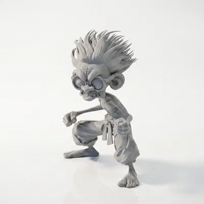 Mô hình 3D ông già cáu kỉnh cực chi tiết