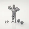 Mô hình vận động viên thể hình 3D - Tượng trang trí fitness sưu tầm - Thumbnail 1