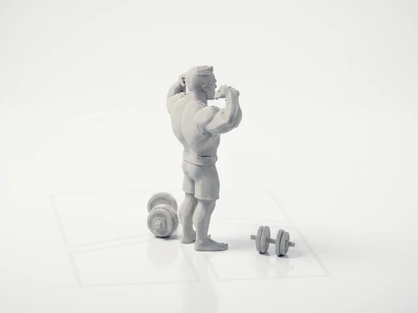 Mô hình vận động viên thể hình 3D - Tượng trang trí fitness sưu tầm - Image 3
