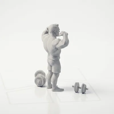 Mô hình vận động viên thể hình 3D - Tượng trang trí fitness sưu tầm