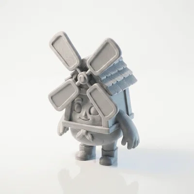 Mô hình 3D tượng cậu bé cối xay gió - Barn Boy Windmill Character
