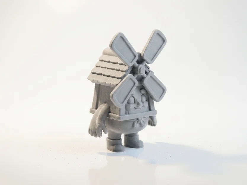 Mô hình 3D tượng cậu bé cối xay gió - Barn Boy Windmill Character - Image 2