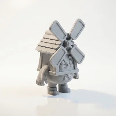 Mô hình 3D tượng cậu bé cối xay gió - Barn Boy Windmill Character