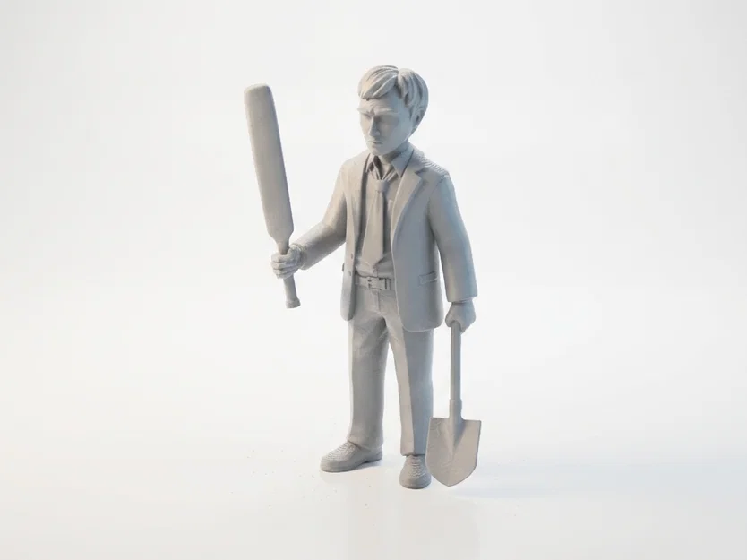 Mô hình 3D sưu tầm: Người đàn ông cầm gậy và xẻng - Image 1
