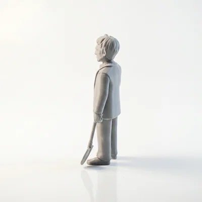 Mô hình 3D sưu tầm: Người đàn ông cầm gậy và xẻng