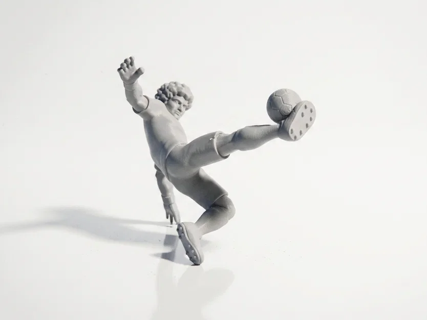 Mô hình 3D cầu thủ bóng đá thực hiện cú sút xe đạp chổng ngược (Bicycle Kick) - Image 1