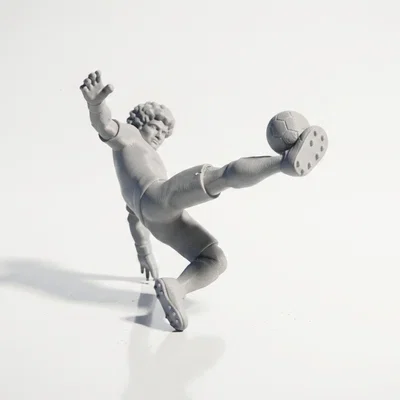 Mô hình 3D cầu thủ bóng đá thực hiện cú sút xe đạp chổng ngược (Bicycle Kick)