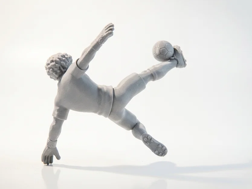 Mô hình 3D cầu thủ bóng đá thực hiện cú sút xe đạp chổng ngược (Bicycle Kick) - Image 2