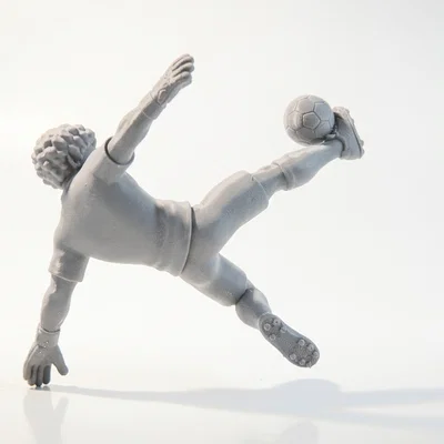 Mô hình 3D cầu thủ bóng đá thực hiện cú sút xe đạp chổng ngược (Bicycle Kick)
