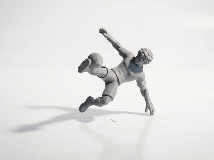 Mô hình 3D cầu thủ bóng đá thực hiện cú sút xe đạp chổng ngược (Bicycle Kick) - Image 4
