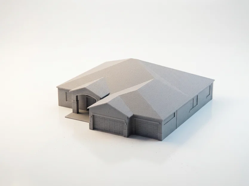 Mô hình kiến trúc nhà ở màu xám - File in 3D - Image 1