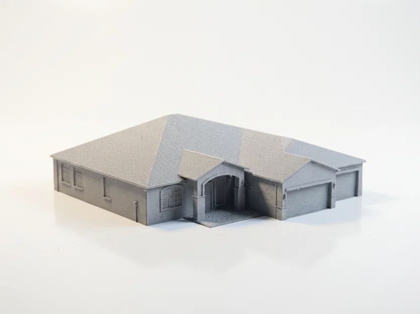 Mô hình kiến trúc nhà ở màu xám - File in 3D - Image 2