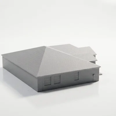 Mô hình kiến trúc nhà ở màu xám - File in 3D