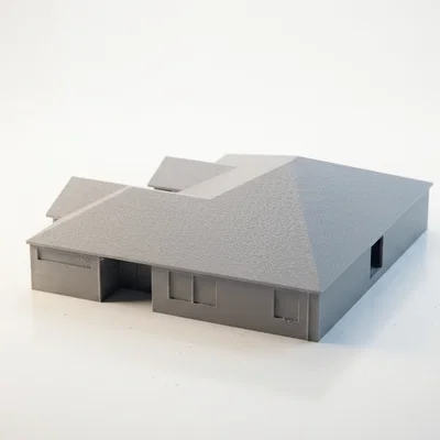 Mô hình kiến trúc nhà ở màu xám - File in 3D