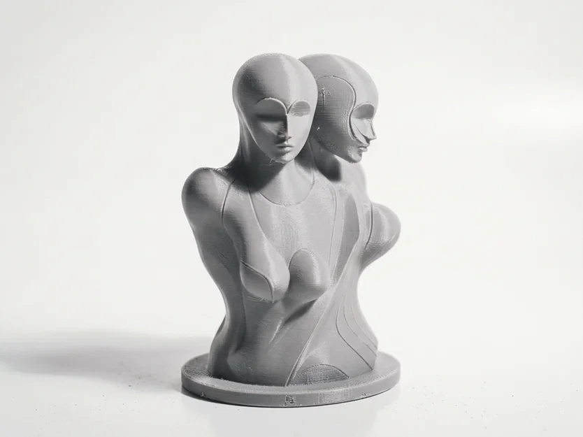 Mô hình điêu khắc trừu tượng hai hình dáng hòa quyện in 3D - Image 2