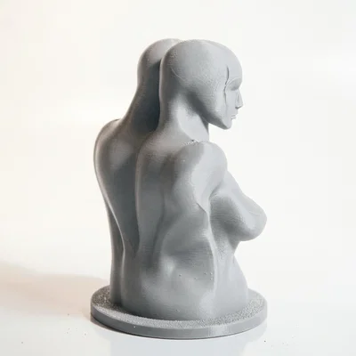 Mô hình điêu khắc trừu tượng hai hình dáng hòa quyện in 3D