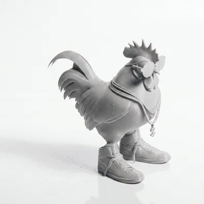 Mô hình tượng gà trống đi giày "Cock In Boots" in 3D
