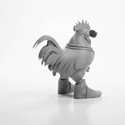 Mô hình tượng gà trống đi giày "Cock In Boots" in 3D