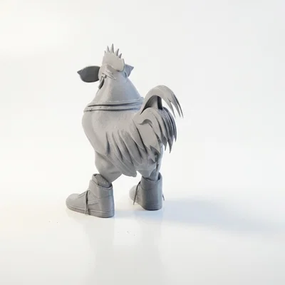 Mô hình tượng gà trống đi giày "Cock In Boots" in 3D