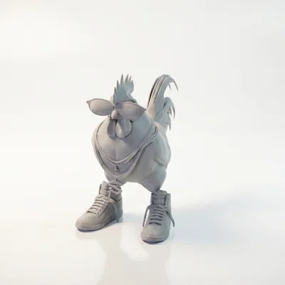 Mô hình tượng gà trống đi giày "Cock In Boots" in 3D
