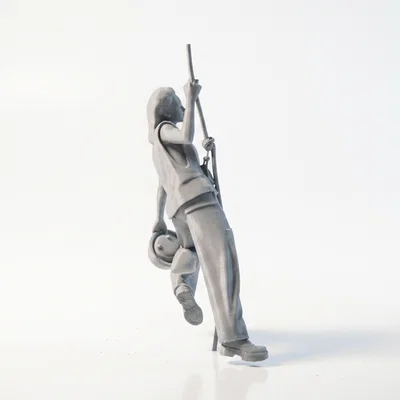 Mô hình Công nhân Xây dựng Leo dây in 3D