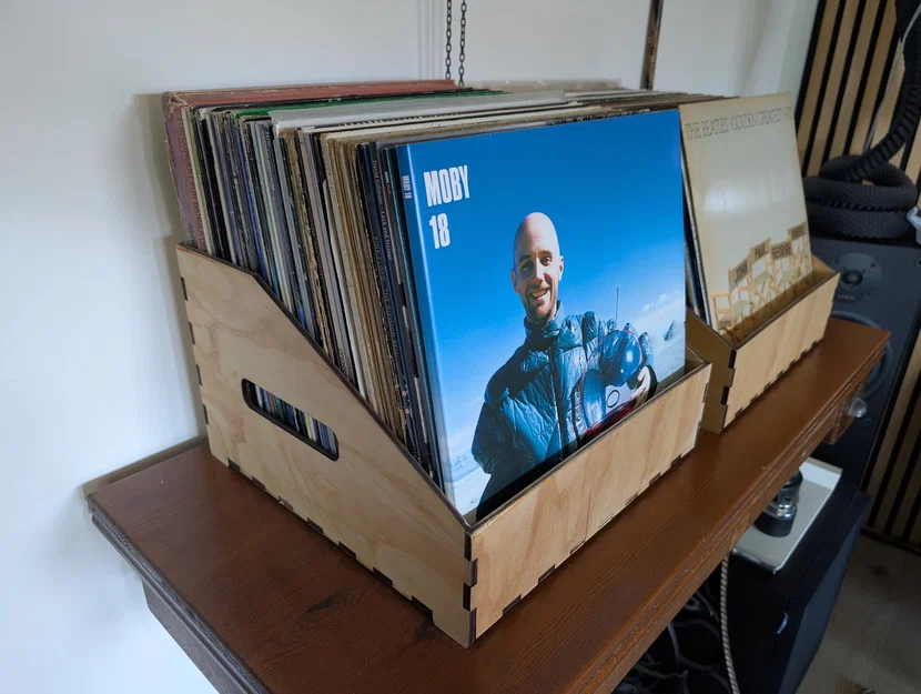 Thùng Đựng Đĩa Than (Vinyl Record Crate) Cắt Laser - Image 1