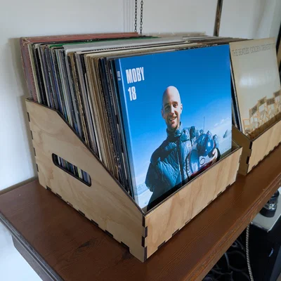 Thùng Đựng Đĩa Than (Vinyl Record Crate) Cắt Laser