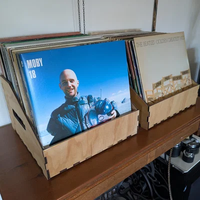 Thùng Đựng Đĩa Than (Vinyl Record Crate) Cắt Laser