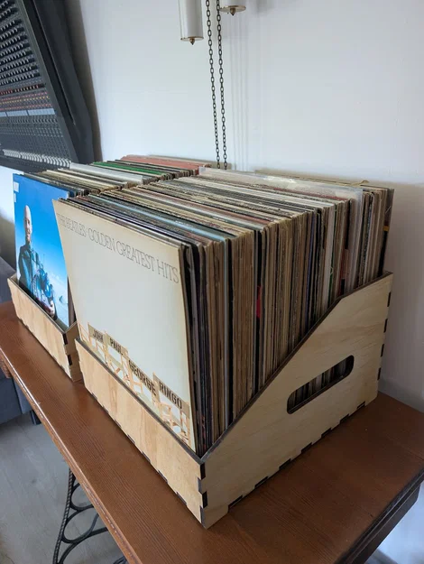 Thùng Đựng Đĩa Than (Vinyl Record Crate) Cắt Laser - Image 3