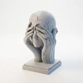 Tượng Điêu Khắc Khuôn Mặt Bị Che Khuất - Nghệ Thuật Trừu Tượng In 3D - Thumbnail 1