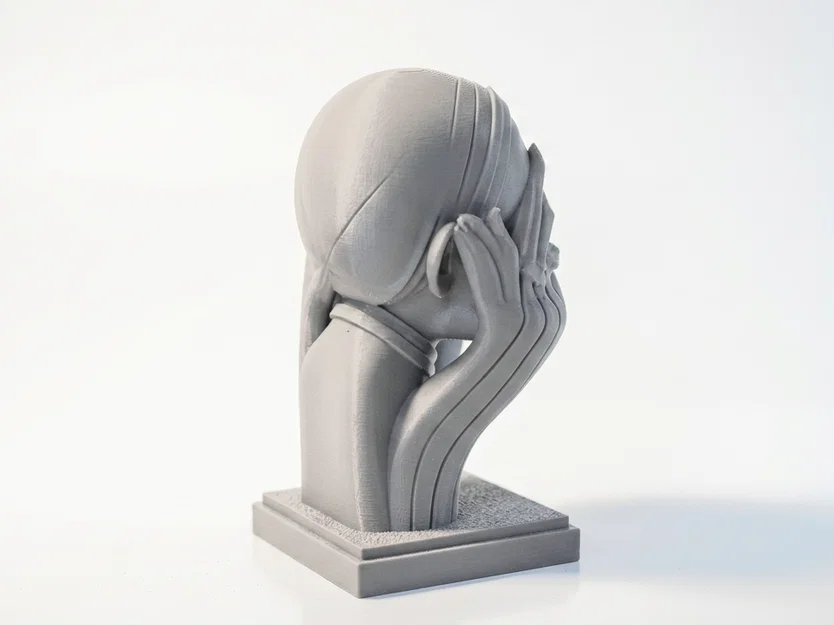 Tượng Điêu Khắc Khuôn Mặt Bị Che Khuất - Nghệ Thuật Trừu Tượng In 3D - Image 3