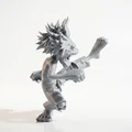 Mô hình 3D tượng ông già cá tính đang thực hiện cú đá - Thumbnail 2