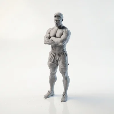 Mô hình tượng người đàn ông cởi trần khoanh tay in 3D