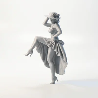 Mô hình tượng quý cô khiêu vũ phong cách Victoria - In 3D (STL)
