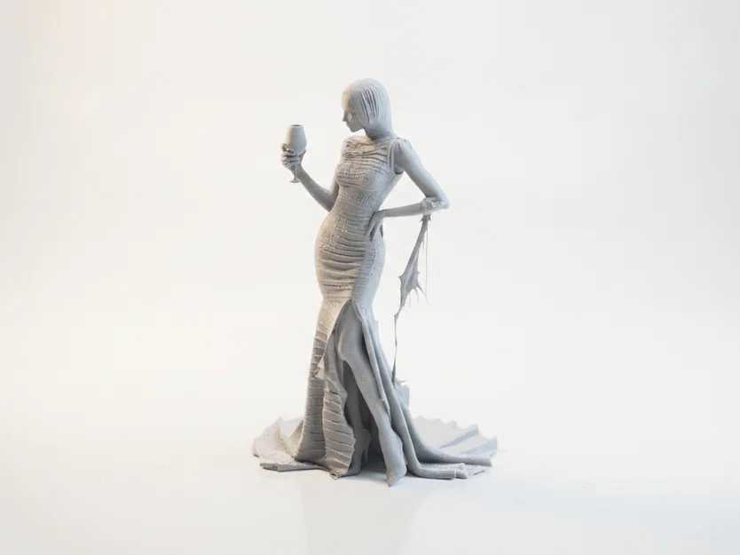 Mô hình in 3D Tượng Quý Cô Thanh Lịch cầm ly rượu vang - Image 1