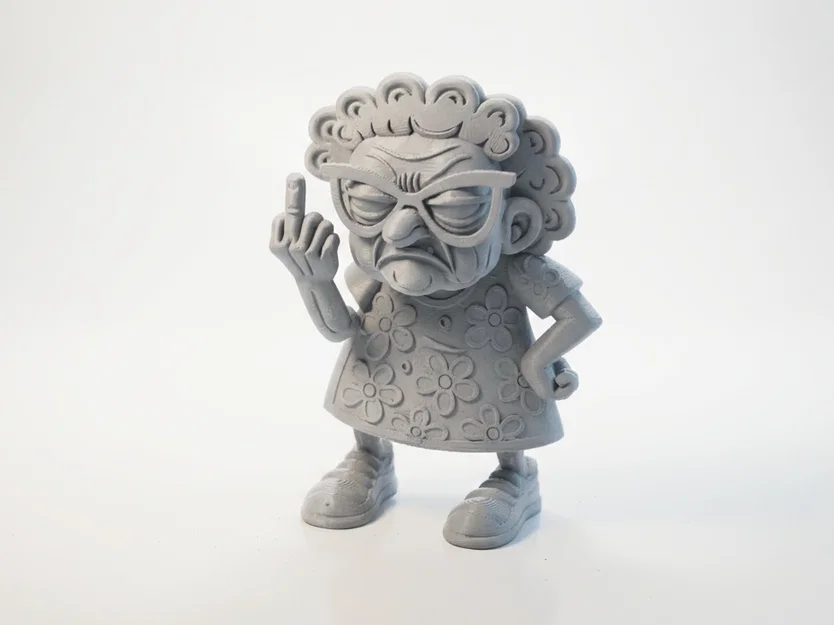 Mô hình tượng cụ bà 'FU' cá tính - Mẫu in 3D độc đáo - Image 1