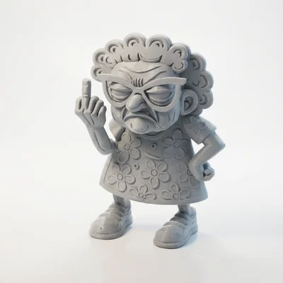 Mô hình tượng cụ bà 'FU' cá tính - Mẫu in 3D độc đáo
