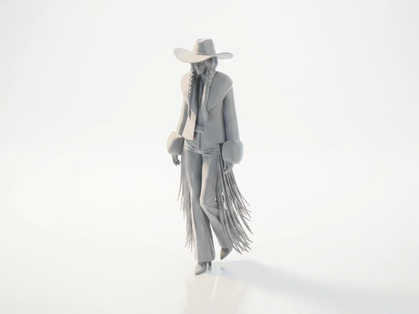Mô hình tượng cô nàng cao bồi Fancy Pants - File in 3D sưu tầm - Image 1