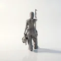 Mô hình 3D tượng Lính cứu hỏa anh hùng - Thumbnail 4